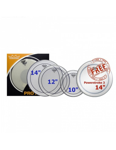 Remo - Propack (10", 12", 14" Pinstripe Clear + Free 14" P3-0114-Bp)