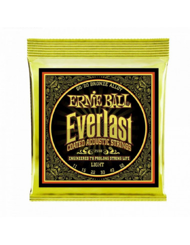 Ernie Ball - 2558 Everlast Light Coated 80/20 Bronze Acoustic Guitar Strings