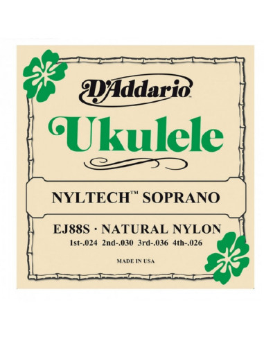 D'addario - EJ88S Nyltech Ukulele, Soprano