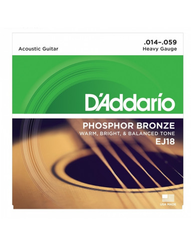 D'addario - EJ18 Phosphor Bronze, Heavy, 14-59