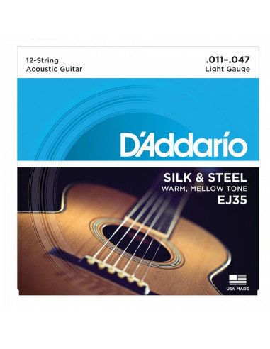 D'addario - EJ35 Silk & Steel 12-String Folk, 11-47