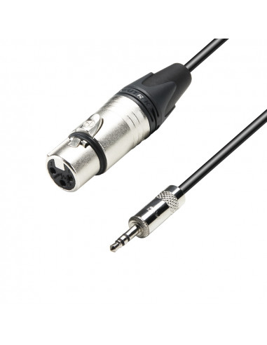 Adam Hall - K5MYF0150 - Câble Micro XLR femelle Neutrik vers Jack 3,5 mm stéréo 1,5 m