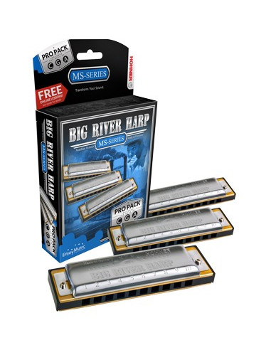 Hohner - Big River Harp MS Pro Pack 3 tonalités Do/Sol/La
