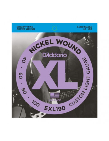 D'addario – EXL190 – Nickel Wound Custom Light 40-100