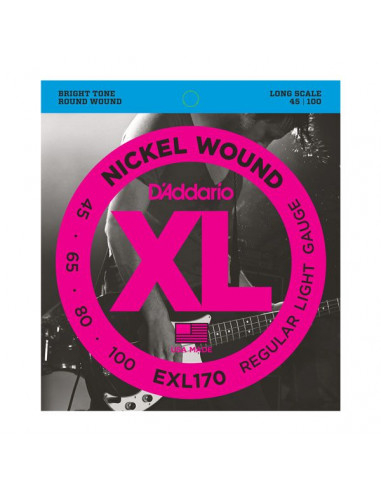 D'addario – EXL170 – Nickel Wound  Light 45-100