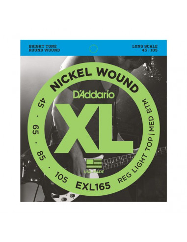 D'addario – EXL165 – Nickel Wound  Custom Light 45-105
