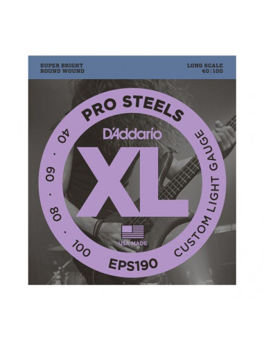 D'addario – EPS190 – ProSteels Bass Custom Light 40-100
