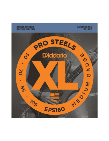 D'addario – EPS160 – ProSteels Bass Medium 50-105