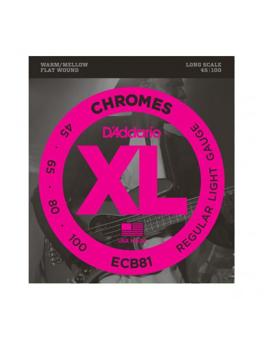 D'addario – ECB81 – Chromes Bass Light 45-100