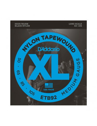 D'addario – ETB92 – TapeWound Bass Medium 50-105