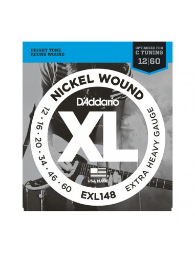 D'Addario - EXL148 Nickel Wound Electric Guitar Strings Extra-Heavy 12-60