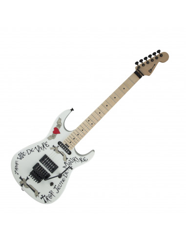 Charvel,Warren DeMartini USA Signature Frenchie, Maple Fingerboard, Snow White with Frenchie Graphic