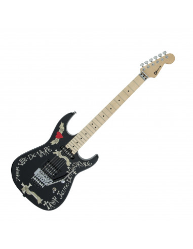 Charvel,Warren DeMartini USA Signature Frenchie, Maple Fingerboard, Gloss Black with Frenchie Graphic