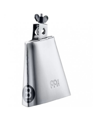 STB55 - Chrome & Steel Finish Cowbell - Hand Brushed Steel - 5 1/2"