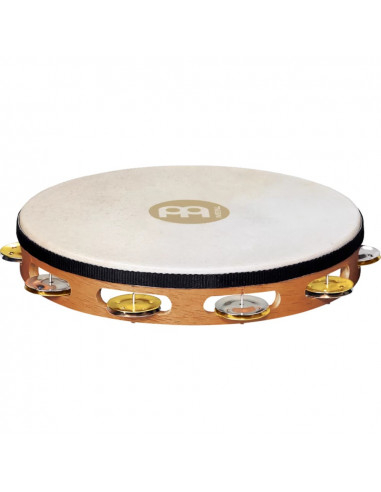 TAH1M-SNT - Recording Goatskin Wood - Dual-Alloy Jingles - 1 Row - Nickel Plated Steel/Solid Brass