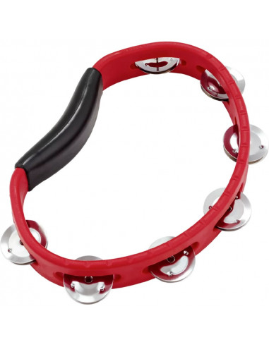 HTR - Headliner  Series Hand Held ABS Tambourine - ABS Plastic - 1 Row - Stainless Steel - Red