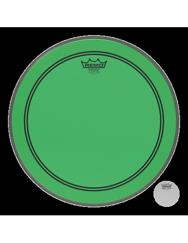 Remo - P3-1318-CT-GN,  frappe Powerstroke 3 Colortone pour grosse caisse, vert, 18", avec trou décentré  5"