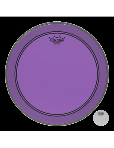 Remo - P3-1320-CT-PU,  frappe Powerstroke 3 Colortone pour grosse caisse, violet, 20", avec trou décentré  5"