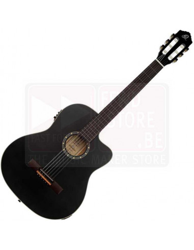RCE125SN-SBK - Ortega Family Series Acoustic-Electric Slim Neck Guitar Satin Black