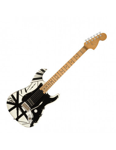 Striped Series '78 Eruption -  Maple Fingerboard -  White with Black Stripes Relic