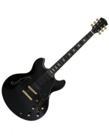 H7V/BK - archtop with P90s - black